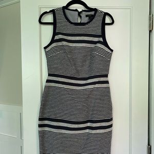 JCrew NWT Navy and White Sleeveless Sheath Dress